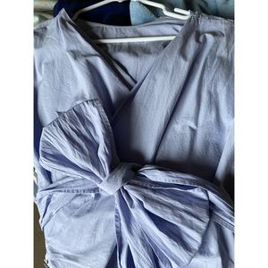 Women’s wrap blouse (light blue/periwinkle, size XS)
